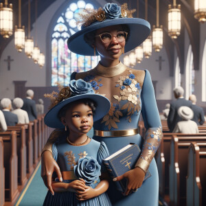 Adjust the 3-D realistic image to depict the African-American gr...