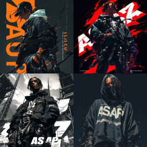 "Font text ASAP Rocky and black background "