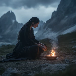 A cinematic twilight scene featuring Dahlia Valentina (DahliaVal...