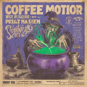 /imagine "hand-drawn wizard brewing coffee in a bubbling cauldro...