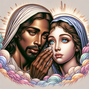 Ensure that the image distinctly represents both Jesus Christ an...