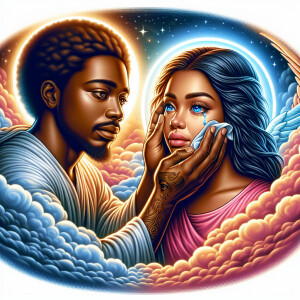 Ensure that the image distinctly represents both Jesus Christ an...
