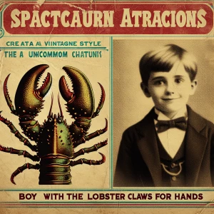 Create a vintage-style Freak Show poster featuring the Libster b...