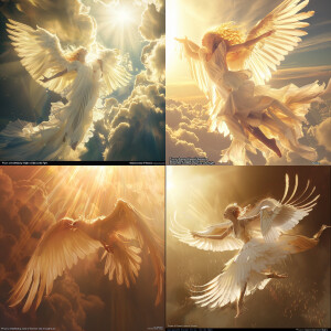 Genesis flies through the air with wings.