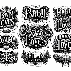 Different shaped logos for (Baby loves) logo
Crazy style fonts u...