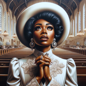 Render an airbrush oil painting of an African American woman wit...