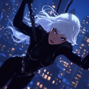 Create an animation of Felicia Hardy, also known as Black Cat, e...