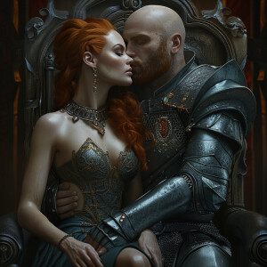 A photorealistic high resolution image. Light ginger haired fema...