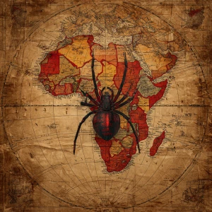 An image of a old yellowish map of the African continent show th...