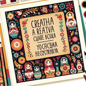 Привет. Нарисуй креативную квадратную открытку для друзей на рус...