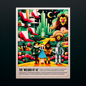 Create a contemporary poster for "The Wizard of Oz" that merges...