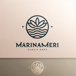 Создай логотип «MARInaMERI» с красивым дизайном на нежном фоне с...