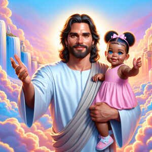 Create a 3D realistic artwork featuring the phrase 'Jesus Saves'...