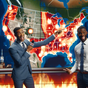 High resolution. Meteorologist reports weather on tv! Super high...
