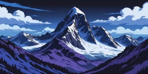 The Rocky Mountains in a cartoonish Futuristic, star wars, tron,...