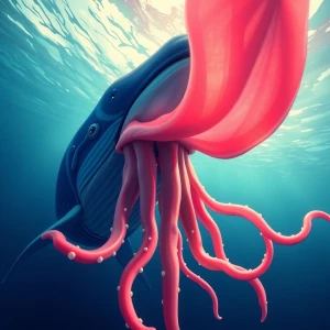 Whale cs squid realistic animal photography inspired. Edited wit...
