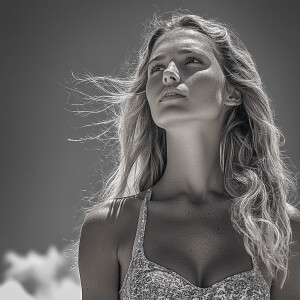 High texture high quality picture of beautiful surfy blonde woma...