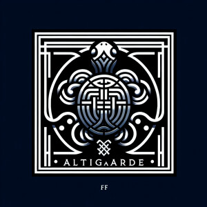 Design a sleek, minimalist turtle logo for the fashion brand "AL...