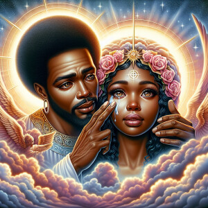 Ensure that the image distinctly represents both Jesus Christ an...