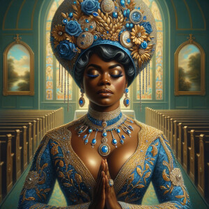 Create an illustration that embodies spirituality and a deep con...
