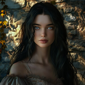 Ultra-realistic digital portrait of a female subject, close-up,...