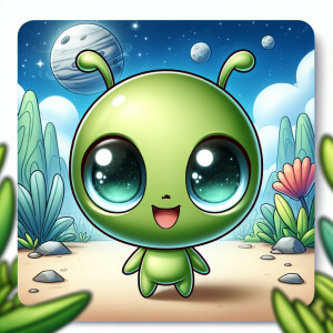 a Cute cartoon alien