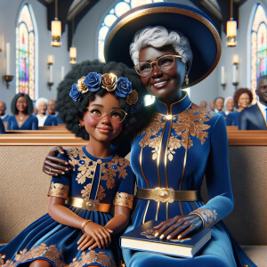 Adjust the 3-D realistic image to depict the African-American gr...