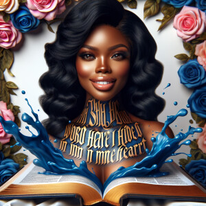 Create an image of an ultra-light-skinned African-American woman...
