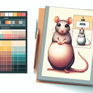 Make a pregnant rat that holds the sign "I am asya “