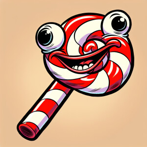 Cartoon candy cane