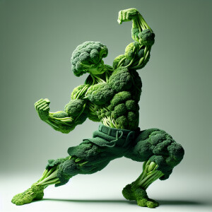 Create an image of a figure of Popeye the Sailor man composed en...