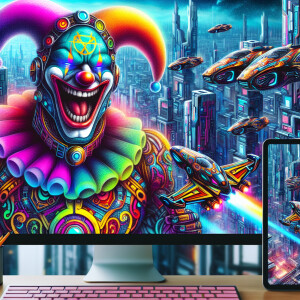 full body Laughing Deathlock Titan, Cute and Intricate, Elegantl...