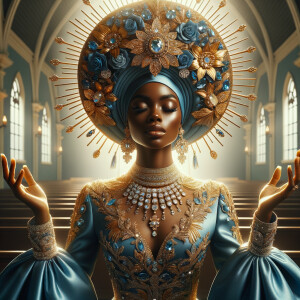 Create an illustration that embodies spirituality and a deep con...