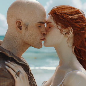 A photorealistic high resolution image. Light ginger haired fema...