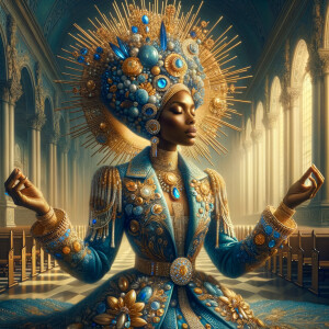 Create an illustration that embodies spirituality and a deep con...