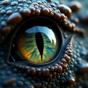 Create a close-up image of a dragon's eye with high-resolution d...