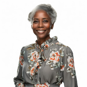 A woman
Smiling
Clothes: gray Floral Dress
Looks Clean & Mod...