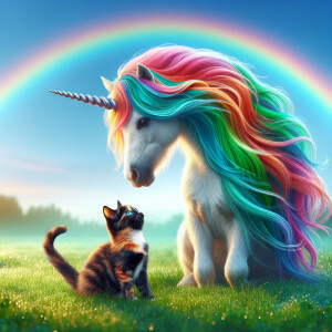 A cat and a unicorn