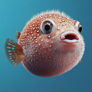 A pufferfish that is so round it almost looks like an egg, the f...