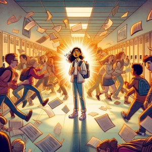 #### **1. INTRO (Busy School Hallway)**  
**Visual Description**...