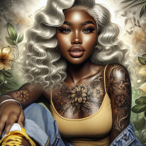 An African American beautiful hazelnut skin tone woman , full li...