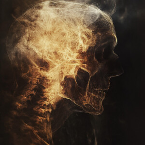 A distressed, uneasy, bothered vexatious crystal-gazer haunted b...