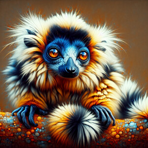 A portrayal of Mort, the small, adorable lemur character from th...
