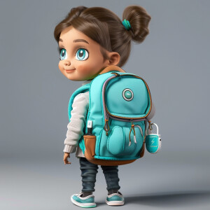 Create a realistic ultra 4d picture of a doe eyed child with a t...