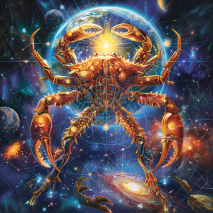 A handsome male figure in the cosmos, prominently featuring the...