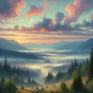 "Create an ultra-high-definition digital painting of a tranquil...