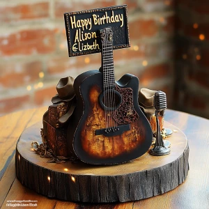 Create a Nashville-inspired ultra-realistic cake with the follow...