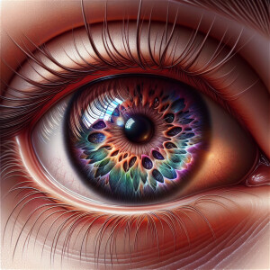 colorful intricate precisely depicted realistic eyes