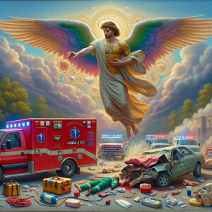 Create a realistic 3D oil painting depicting a scene of emergenc...