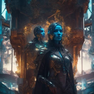 Prompt, mystery,antik,broken mirror with reflections in a apocal...